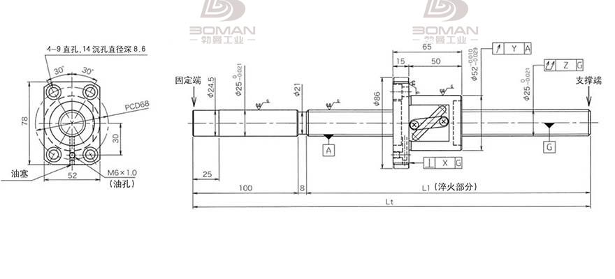 KURODA GG2510DS-BALR-1520A 黑田精工丝杆底座安装方法