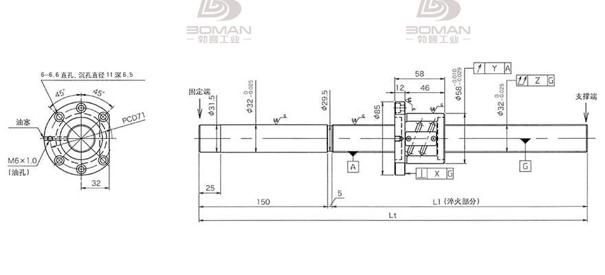 KURODA GG3205ES-DALR-1000A 黑田精工丝杆规格说明