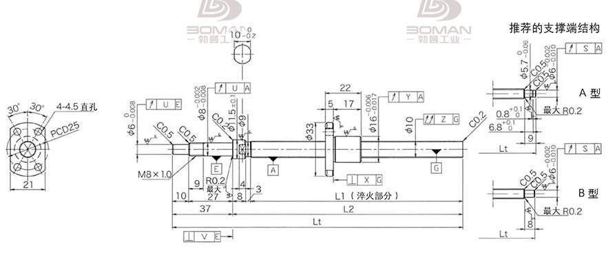 KURODA DP1002JS-HDNR-0220B-C3S 黑田丝杆型号含义对照表